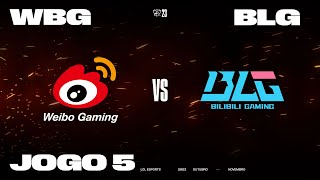 Weibo Gaming x Bilibili Gaming Jogo 5  Worlds 2023 Semifinais [upl. by Dionisio]