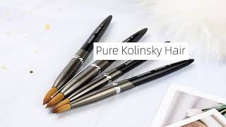 Aokitec Black Metal Kolinsky Nail Brush  Nail Polishing Acrylic Gel Nail Nail Extender [upl. by Rica622]