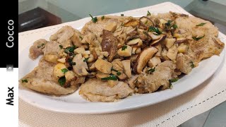 Scaloppine ai Funghi Porcini RICETTA SEMPLICE VELOCE e SFIZIOSA [upl. by Salmon]