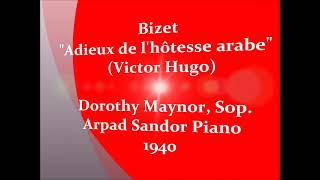 Dorothy Maynor quotAdieu de lhotesse Arabequot Bizet [upl. by Ayekam418]