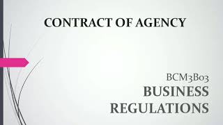 Contract of Agency  Part3  Subagent  Substituted Agent  Termination of Agency [upl. by Eelatsyrc963]