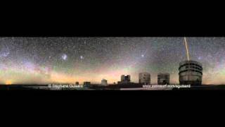 Paranal telescopes with Laser Guide star Unique 360º night time lapse [upl. by Ijan]