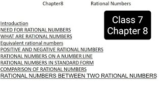 Chapter 8 class 7 mathsrational numbers [upl. by Gillett]