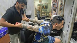 Insane 2 Barber Massage Experience in Dubai [upl. by Burford322]