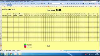 Urlaubsplaner 2018  Aufbau der Tabellen  Teil 1 [upl. by Lleze]