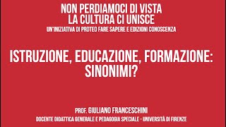 Lezione 2 Istruzione Educazione Formazione sinonimi [upl. by Love]