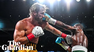 Floyd Mayweather v Logan Paul ends in boos His goal was to survive [upl. by Edlihtam77]