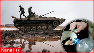 Russian troops guzzle dirty puddle water amidst supply shortages [upl. by Annaej122]