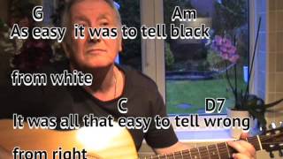 Bob Dylans Dream cover GUITAR LESSON playalong with easy chords and lyrics [upl. by Miche]