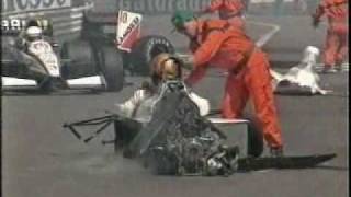 F1 1991 Alex Caffi´s massive crash [upl. by Auqinimod176]