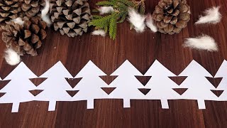 Diy Easy Christmas Tree Decorative Paper Chain  How to make easy Christmas Tree Paper Chain [upl. by Eirdua711]