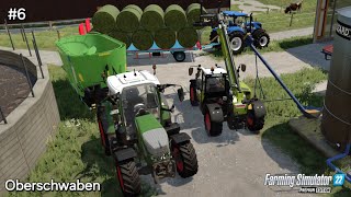 Baling and stack the hay  buy mixer wagon  feed cows  Oberschwaben timelapse Farming simulator 22 [upl. by Eimyaj]