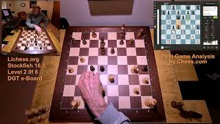 Chess  Playing Stockfish 161 on Level 2 of 8  lichessorg [upl. by Rebm716]