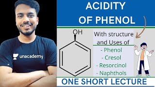 Acidity of phenol  Resonance in phenol  structure and uses of phenol cresol resorcinol napthol [upl. by Eleanore]