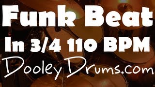 Funk Drum Beat in 34 110 BPM  DooleyDrumscom [upl. by Darius]