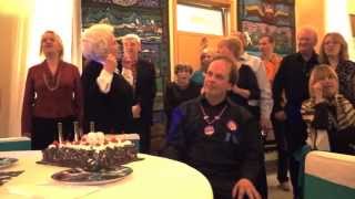 Happy Birthday Song and Cake for Antanas J Mickus 60th birthday party [upl. by Ladnek275]