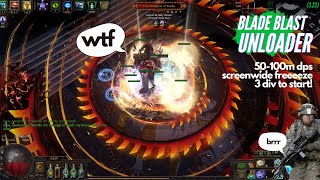 323 1000 AoE goes OFFSCREEN Unloading 30100m Blade Blast on bosses zoom maps PoE Affliction [upl. by Jennings]