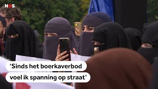 DEN HAAG Honderdtal mensen demonstreren tegen boerkaverbod [upl. by Virgil574]