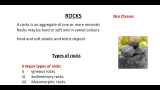 The Rocks Igneous Sedimentary Metamorphic  Physical geography NCE CLASSES [upl. by Yenots]