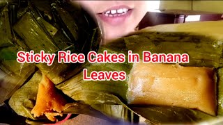 Sticky Rice Cakes in Banana Leaves  Menil ko aselo depe taria  Menil Pita [upl. by Chouest]