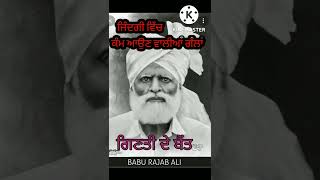 ਜਿੰਦਗੀ ਵਿੱਚ ਕੰਮ ਆਉਣ ਵਾਲੀਆਂ ਗੱਲਾਂ। babu rajab ali [upl. by Holmun425]