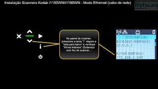 Instalação de scanners wifi Kodak i1150WNi1190WN  Modo Ethernet cabo de rede [upl. by Anaitat]