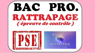 Rattrapage BAC pro 2022  épreuve de contrôle  PSE [upl. by Ariajay]