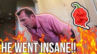 DAD EATS CAROLINA REAPER HE GOES INSANE [upl. by Lenahtan826]