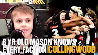 8 Year Old Superfan Mason Knows Every Fact About Collingwood Magpies  Embers amp Katie  Triple M [upl. by Donn906]