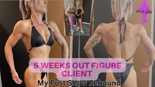 5 WEEKS OUT FIGURE PREP CLIENT  MY POST SHOW REBOUND [upl. by Leroy981]