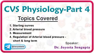 CVS Physiology Part  4  Starling Curves Regulation of Arterial Blood Pressure [upl. by Erdman134]