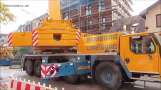 BRUNS  LIEBHERR LTM 115053 beim Verladen eines POTAIN MC 85 [upl. by Ecydnak]