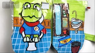 💩Paper Diy💩 Pororo 뽀로로 House Eating and Potty Training  Squishy House Squishy Book  Quite Book [upl. by Darahs]