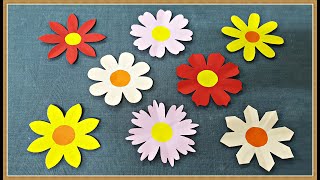 How to Make 8 Different Paper Flowers Shapes  Easy Paper Cutting Flower Craft  DIY Easy Craft diy [upl. by Pell867]