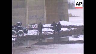 CROATIA BAD WEATHER HAMPERS IFOR TROOPS PONTOON BRIDGE PROJECT [upl. by Fabi65]