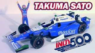 2017 Takuma Sato Indy 500 Winner 118 Scale Diecast w Figure HD REVIEW Greenlight [upl. by Hctub606]