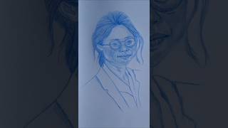 Color pencil monochromatic portrait sketch artshorts art portraitartColor pencil sketch [upl. by Negeam579]