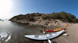 VR360 Ibiza Spain  Quick swim at Portinax Virtual Beach Walk [upl. by Aicilak]