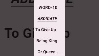 MEANING OF ABDICATELIKESHARESUBSCRIBEVOCABULARYENGLISH WORDSLANGUAGELEARN VOCAB facts learn [upl. by Klusek942]