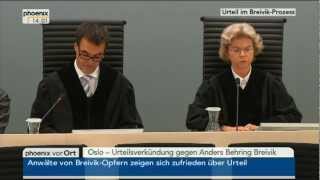 Urteilsverkündung gegen Anders Breivik vom 24082012 [upl. by Gabriella]