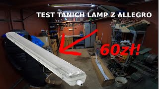 Oświetlenie garażu  Test tanich lamp z Allegro Lampa LED T8 [upl. by Zabrina]