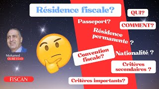 La résidence Fiscale au Canada [upl. by Anny]