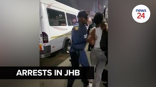 WATCH  Police arrest protesters in Braamfontein Joburg on eve of EFF shutdown [upl. by Aneleasor]