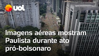 Bolsonaro imagens aéreas mostram público em ato de 25 de fevereiro na Paulista [upl. by Dante]