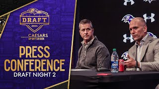 Eric DeCosta John Harbaugh Recap Night Two  Baltimore Ravens [upl. by Clio]