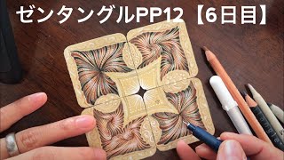 ゼンタングルプロジェクトパック12【6日目】日本語解説Zentangle PP12 Day6 Explanation for Japanese [upl. by Asilrac]