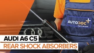 How to change rear shock absorbers on AUDI A6 C5 TUTORIAL  AUTODOC [upl. by Ollie]