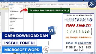 Cara Download Dan Install Font Di Ms Word  Instalasi Font Di Word [upl. by Celka49]