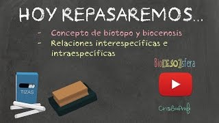 Hoy repasamos ECOSISTEMAS  Biotopo y biocenosis Relación inter y intra  BioESOsfera [upl. by Alliehs]