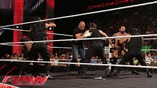 The Shield vs Evolution WWE Payback contract signing Raw May 26 2014 [upl. by Pain389]